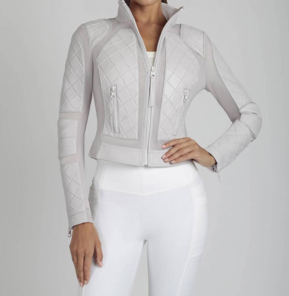 NEW BLANC NOIR classic mesh moto jacket in orchard tint